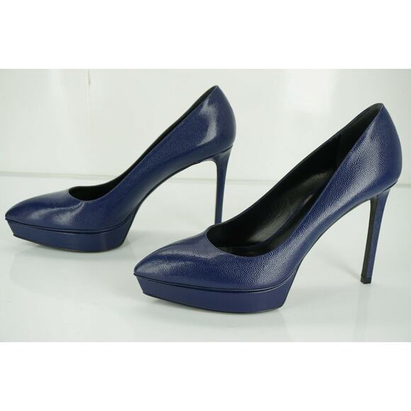 Saint Laurent Janis Blue Pointed Toe Platform Pumps Size 40 10 $775 YSL - Picture 4 of 12